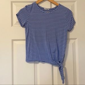 Striped Cropped Tee with Tie